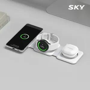 [파우치+링 증정] 스카이 필 맥세이프 3in1 휴대용 고속 무선 충전기 갤럭시 워치 전용 W26