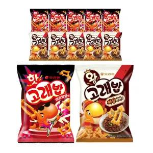 오리온 핫고래밥 매콤양념, 56g,+ 왕고래밥 짜장라면맛,56g 각6개 (총12개)