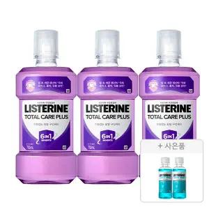 리스테린 토탈케어 플러스 750ml, 3개 + 증정(쿨민트100ml, 2개)