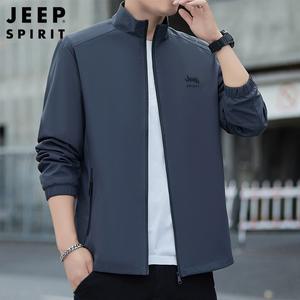 JEEP SPIRIT 남성 점퍼 캐주얼 아우터 집업 바람막이 봄 가을 스탠드 칼라 자켓