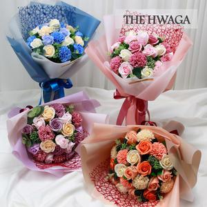 카네이션비누꽃다발/어버이날 스승의날 메세지비누꽃