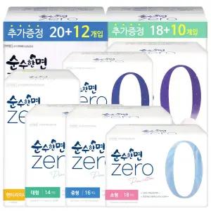 생리대 순수한면 제로 중형 16매 X 4팩 /소형/대형/릴리안/팬티라이너/오버나이트 모음전