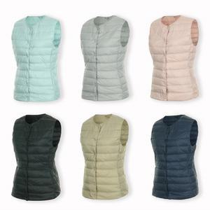 리블리스타일 여성 오리털 라운드 V넥 경량 패딩 조끼