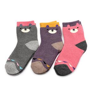 파티베어파일 3족 아동 겨울 방한 양말 세트 여아 어린이 유아