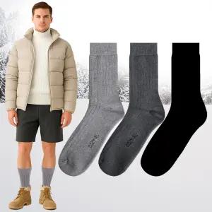 국산 남자 군인 겨울 두꺼운 방한 보온 면 기모 통파일 스키 캠프 보드 목긴 양말 소프트삭스 3켤레