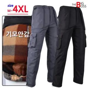 [더빅보스]WD 실크 기모 카고 바지 겨울 남자 작업복 건빵 포켓