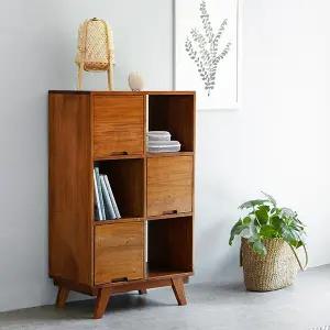 클레이 원목 3단 수납장 거실수납장 책장