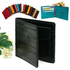 W20 슬림 반지갑 장어 가죽 지갑 중지갑 카드 동전 남자 남성 아빠 빈티지 얇은 가벼운 지갑 남녀공용 선물용