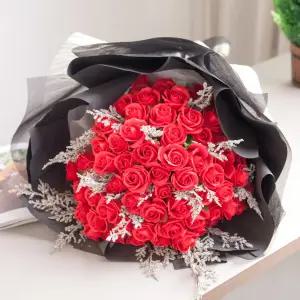 비누 장미 조화 꽃다발 블랙 100송이 짚소 80cm 인테리어 꽃 선물 장식 기념일 졸업식 발표회 학예회