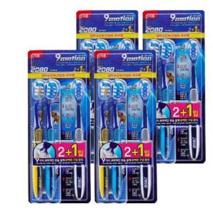 애경 덴탈클리닉 2080 9모션 칫솔3입 4개 부드러운모
