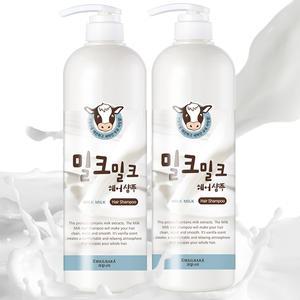 밀크밀크 우유 헤어샴푸 1000ml X2개 대용량 / 올인원