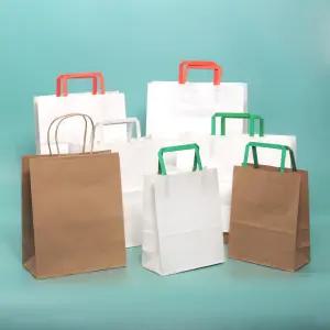 해피팩 크라프트 화이트 무지 다용도 손잡이 종이 쇼핑백 50장 모음