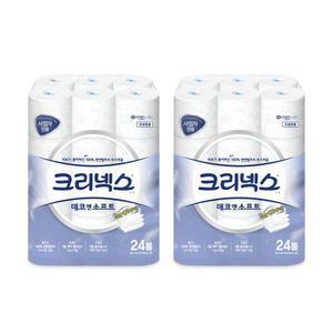 크리넥스 데코앤소프트 무향 30m 24롤 2팩 (48롤) 45178-02