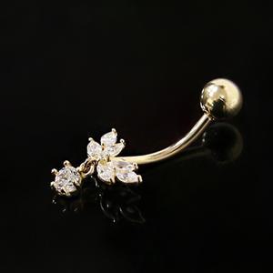 BPG013 윙플라이 배꼽피어싱 14k 골드 금피어싱 바나나 바디 특수 뱃지 배찌