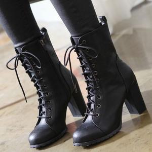 [니나스파리]9cm 말굽 레이스업 앵클워커(0K741)