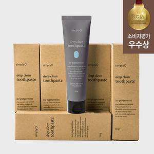 심플리오 비건인증 치석/구취 예방 딥클린 치약 130g 6개