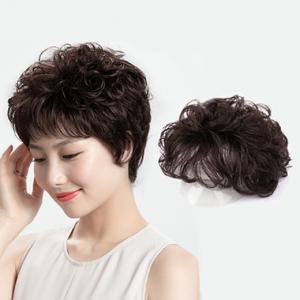 웨이브 정수리 부분 가발 다크브라운 중년 여성 여자