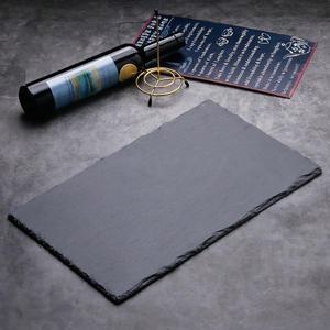 내츄럴 직사각 돌접시 4호 스톤 플레이트 스테이크 안주 디저트 치즈 플레이팅 접시 그릇