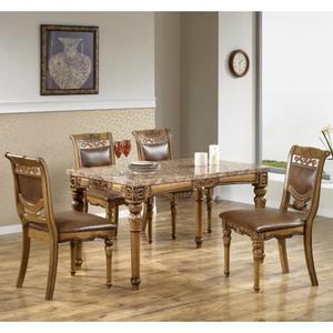 그리스 4인식탁 의자세트 엔틱디자인 고급인조가죽 대리석상판 추가