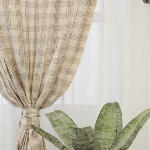 [레브라이프] 멜란타탄체크 베이지 면커튼