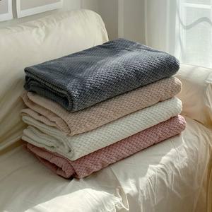 [한스갤러리] 헤링본 극세사 담요 무릎 쇼파 블랭킷 대형 차박 캠핑용 겨울 이불 담요