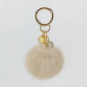 [라라]  천연 밍크털 키링-L베이지(LALAF153)