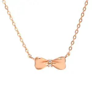 [비앤비골드] 14K/18K 엘리스 리본 큐빅 함마링 체인 목걸이 NPN29308