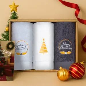 크리스마스 한정판 40수 코마사 180g 3장 수건 선물세트 망년회