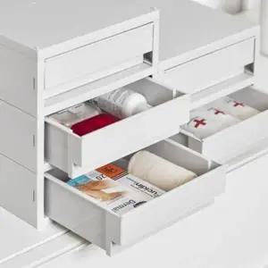 아트박스/시스맥스 뉴트로 소품함 중형 3단 - 쿨그레이