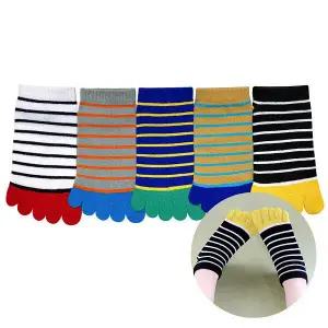 [삭스팡] 여성 빠삐후예 발가락 스니커즈 양말 5켤레 (P001117801)