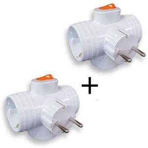 국산 T형 3구 스위치형 멀티탭2개/절전 콘센트