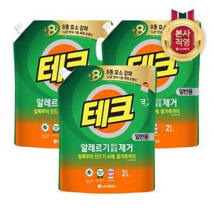 [엘지생활건강]테크 진드기 알레르기 원인제거 액체세제 리필 2L 일반 x 3개