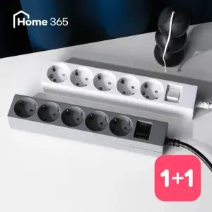 [1개+1개] 홈365 국산 과부하차단 멀티탭 5구 3m / 16A