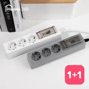 [1개＋1개] 홈365 국산 고용량 납작 멀티탭 3구 3m / 에어컨용 건조기 대용량