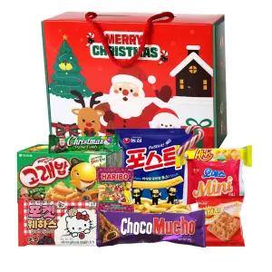 크리스마스 과자세트 종합 선물세트 단체간식 교회 단체 기업 회사 학교 어린이 산타가방 중형