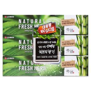 엘지 죽염 네추럴 프레쉬 허브 치약 160g 3입 X 1개