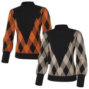 [와이드앵글](광주신세계)WWW22K42 여성 CF 아르떼 체크 방풍 스웨터