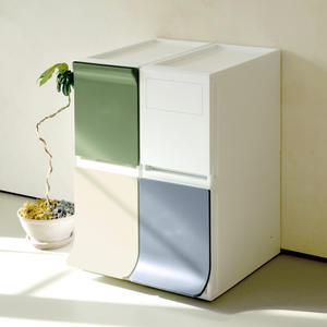 라이피스트 디큐브 가정용 재활용 분리수거함 페달 푸쉬 오픈 1단 2단 3단