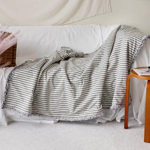 까사베르데 클래식 스트라이프 양털 블랭킷 담요 100x150cm, 1개