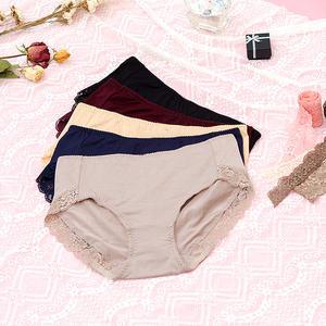 한다루 x 퀸즈맥시 노라인 모달 레이스  미디팬티 편안한 데일리팬티