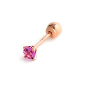 [비앤비골드] 14K/18K 핑크사파이어비쥬 라이트피어싱 한쪽 NPE36185