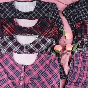 FW 여성실내복 체크 피치기모잠옷 상하세트 파자마세트
