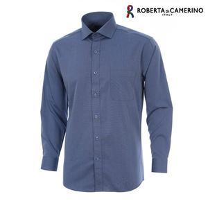 모달 스판 솔리드 일반핏 딥블루 긴소매 셔츠 RM3-302-2