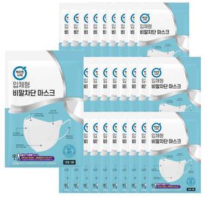 깨끗한나라 입체형비말차단용코편한마스크KF-AD(3매) x30 (90매입)