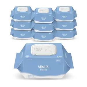 [신세계 규격](의정부점)미래생활 네이즈 그랑 엠보싱 캡형 물티슈 120매10개입(1박스)-리뉴얼