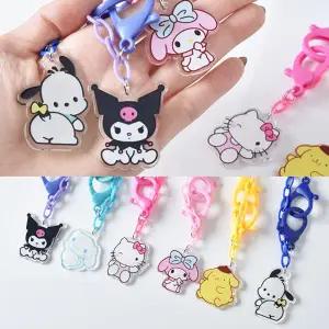 산리오 헬로키티 시나몬롤 쿠로미 마이멜로디 어린이 아크릴체인 유치원 단체주문 마스크 스트랩 줄 고리