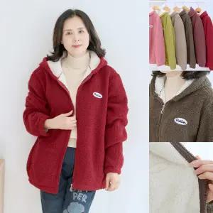 엄마옷 마미소 포그니 후드 후리스 자켓 여성 뽀글이 점퍼 양털 할머니 빅사이즈 40 70 마담 중년 여성 옷