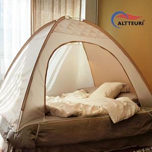 [NS홈쇼핑]트리플 원터치 난방텐트 베이지 싱글용/방한텐트 침대텐트 보온텐트 실내텐트 수면텐트 겨울..