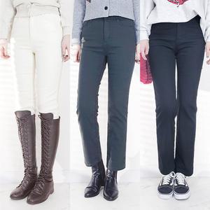 [103st] 여성 본딩 융 기모 겨울 바지 3color/데일리 일자 면 스판 밴딩 팬츠 S~3XL