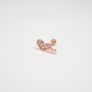 14k 더블 하트 큐빅 피어싱 OPKYE0363